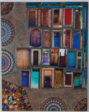 Re-Pieced, Santa Fe Thresholds with Mandalas, 48 " x 60" x 1.5, nested Birch panels