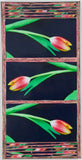 Three Single Tulips on Black, 12 x 24